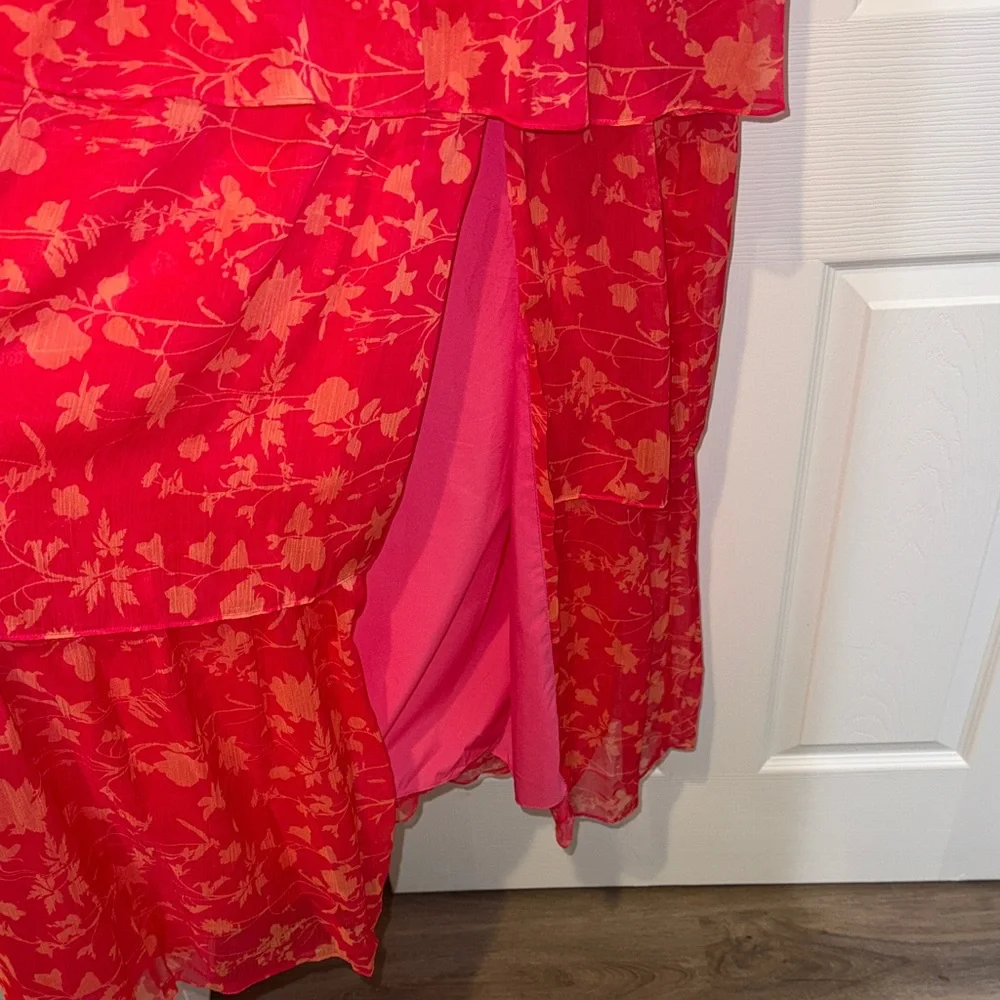 Amanda Uprichard Pink Floral Tiered Spaghetti-Strap Gown - Picture 14 of 14